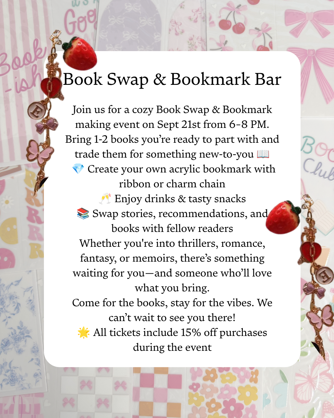 Book Swap & Bookmark Bar Event