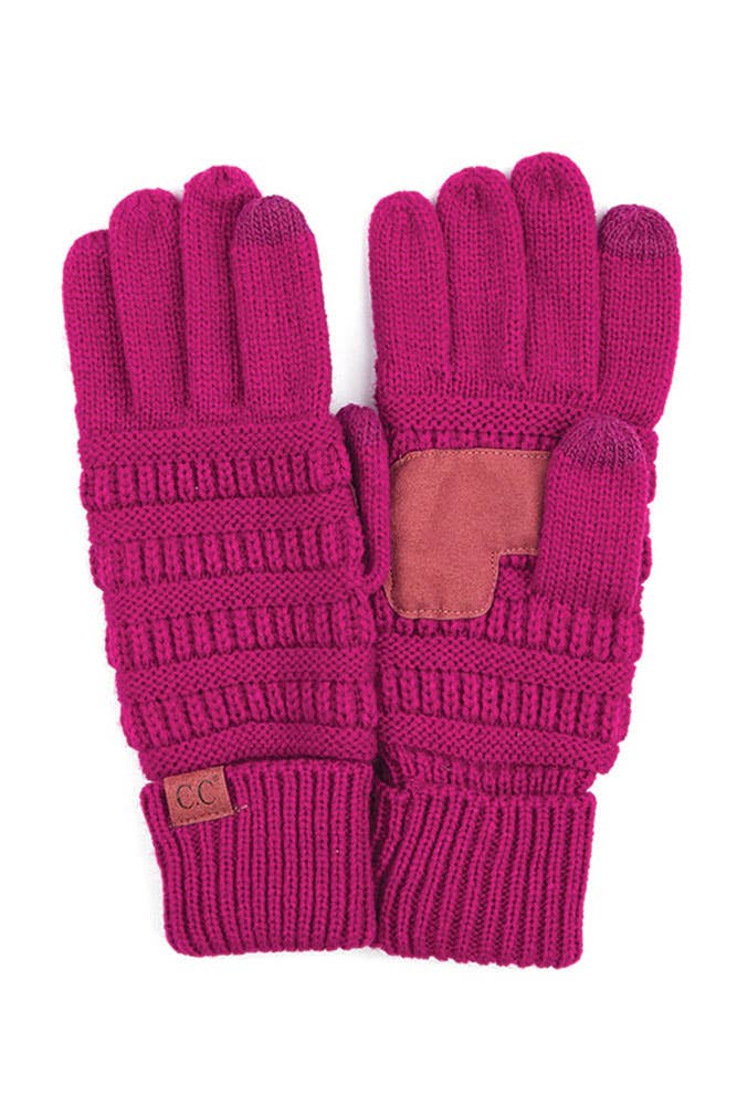 Hana - C.C Knitted Touch Screen Compatible Gloves: Dark Melange Gray