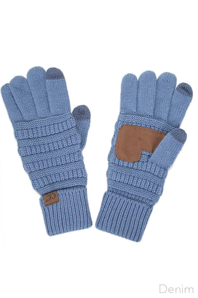 Hana - C.C Knitted Touch Screen Compatible Gloves: Black