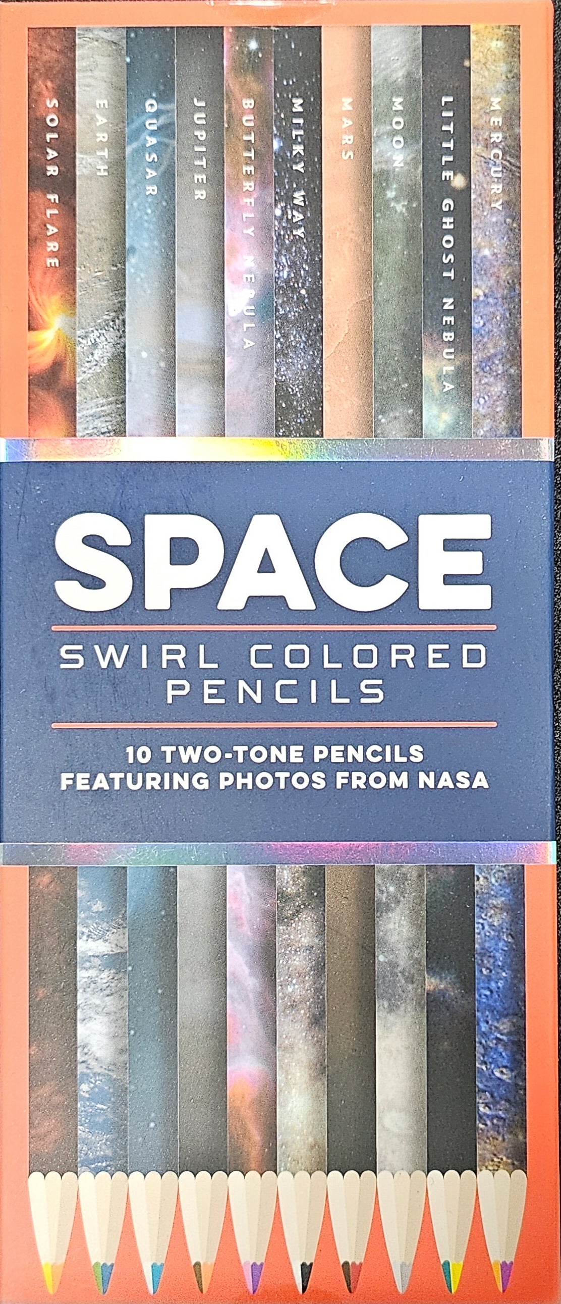Space Swirl Colored Pencils: 10 Two-Tone Pencils Featuring Photos from NASA