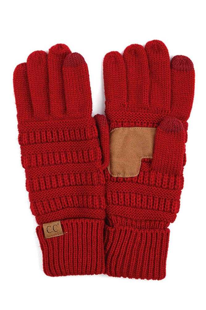 Hana - C.C Knitted Touch Screen Compatible Gloves: Black