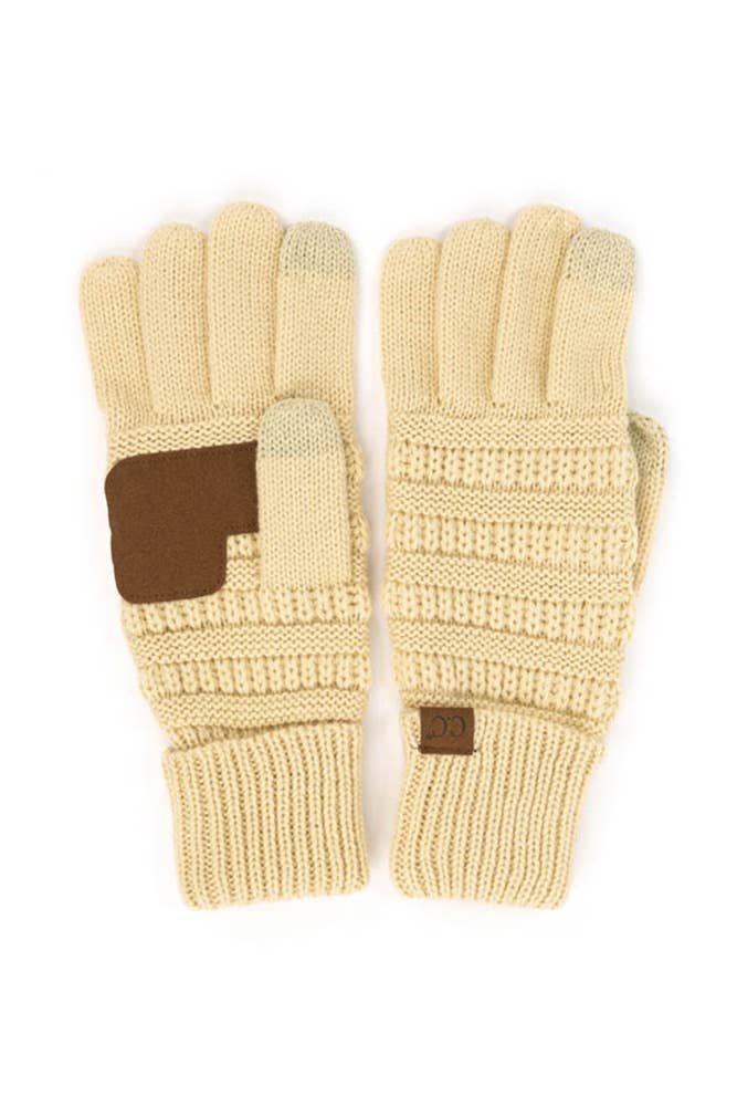 Hana - C.C Knitted Touch Screen Compatible Gloves: Dark Melange Gray