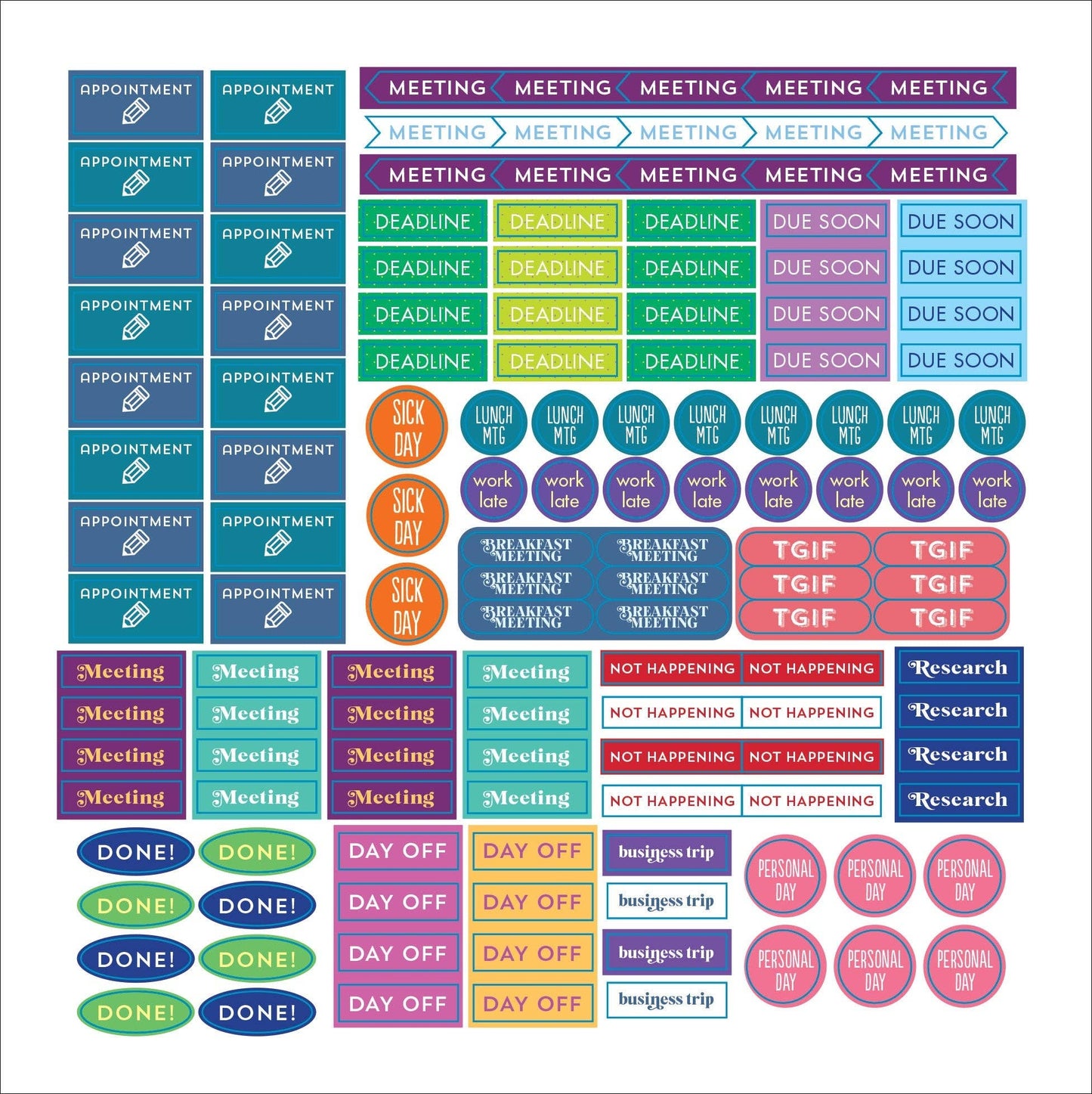 Peter Pauper Press - Plan It! A Sticker Book for All Your Productivity Needs