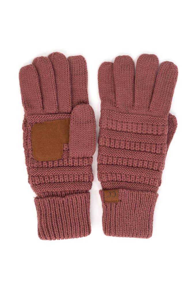 Hana - C.C Knitted Touch Screen Compatible Gloves: Black