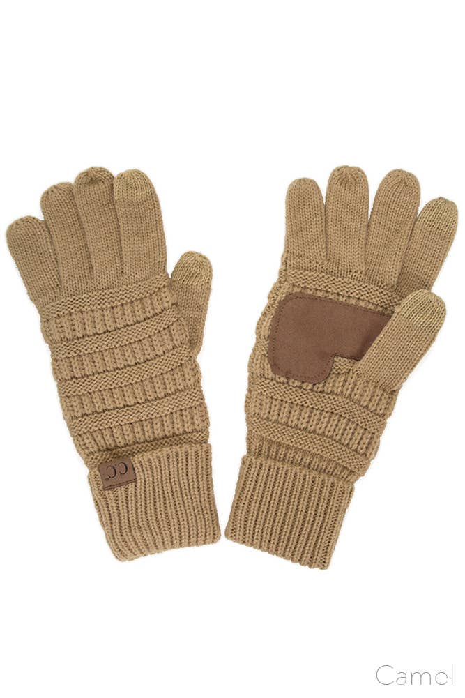 Hana - C.C Knitted Touch Screen Compatible Gloves: Black