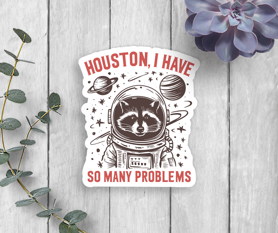 Expression Design Co - So Many Problems Raccoon Vinyl Sticker