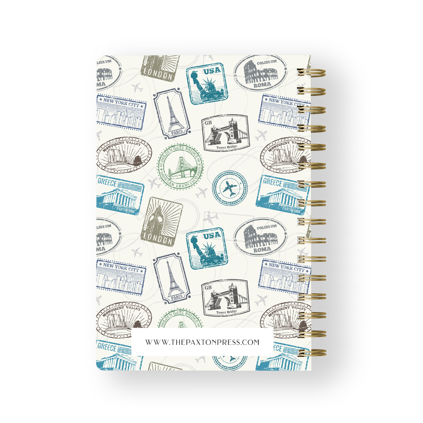 The Paxton Press - Traveler's Journal, Vacation Diary - Passport Stamps