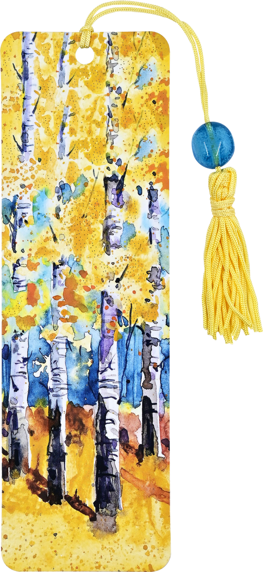 White Aspens Beaded Bookmark