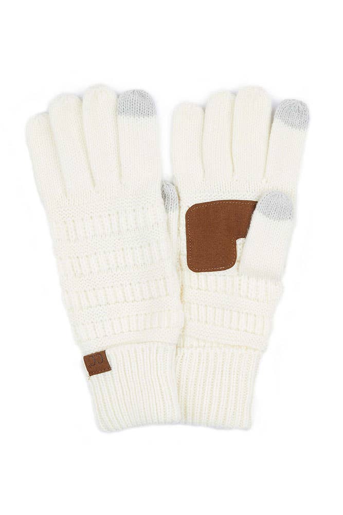 Hana - C.C Knitted Touch Screen Compatible Gloves: Dark Melange Gray