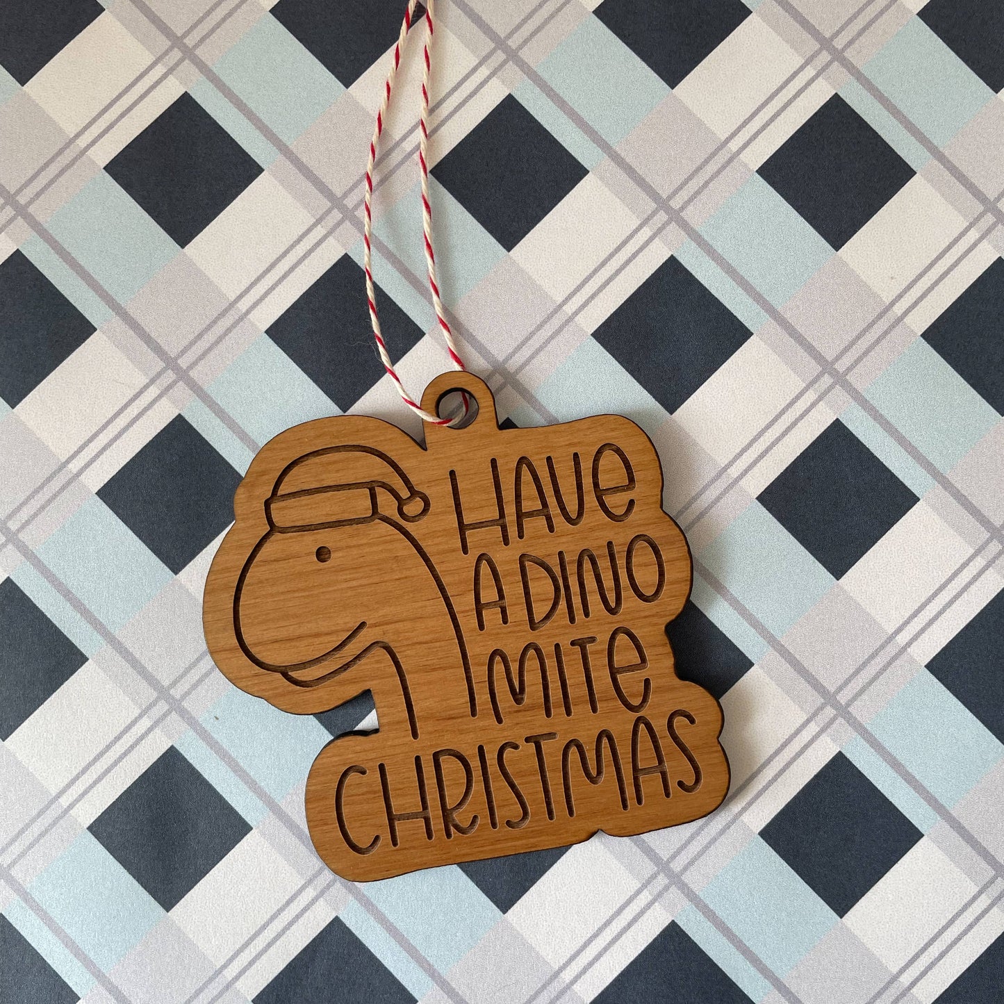 Have a Dino Mite Christmas Wooden Ornament