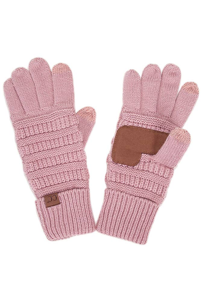 Hana - C.C Knitted Touch Screen Compatible Gloves: Black