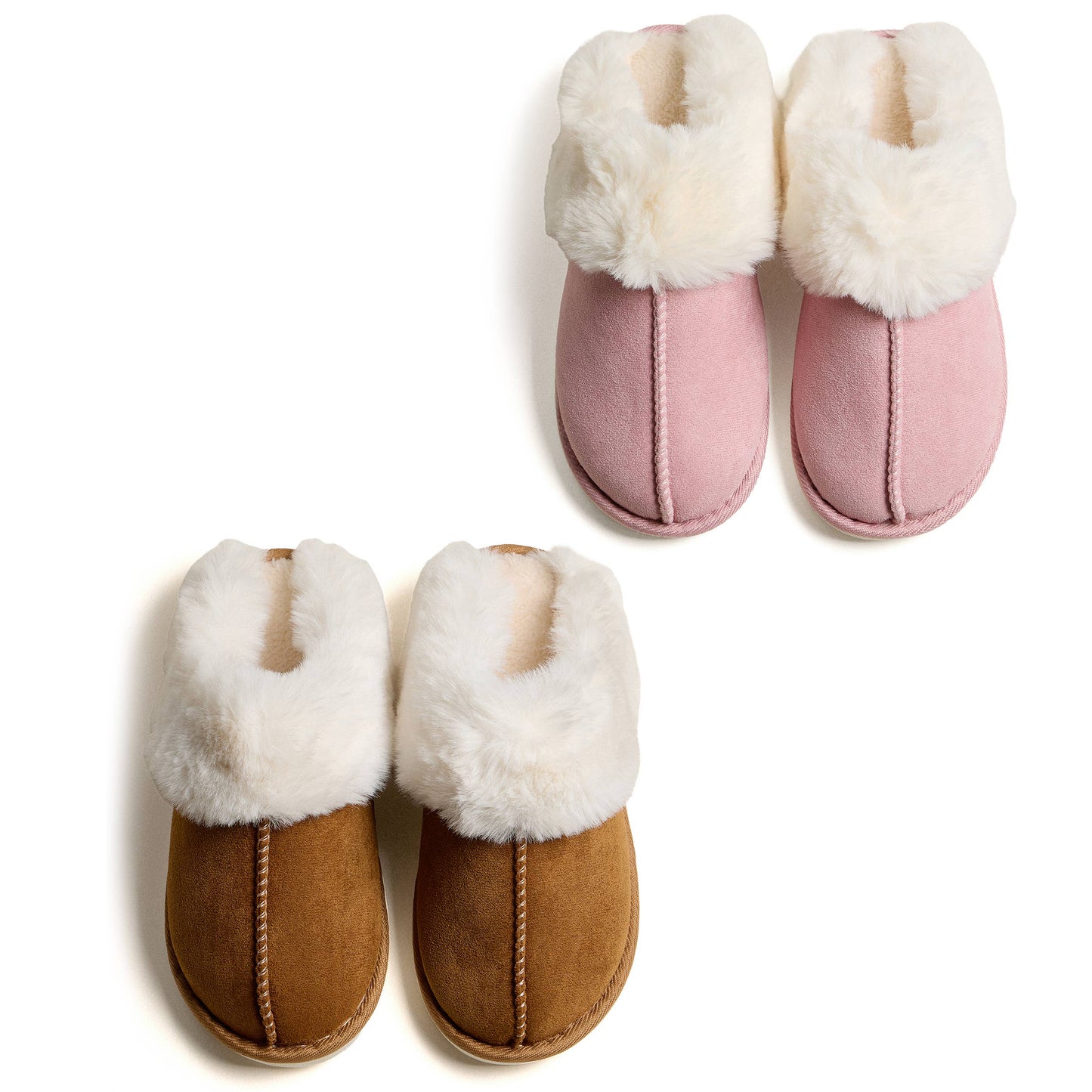 Hana - Sherpa Fur Home Warm Winter Slippers: Camel