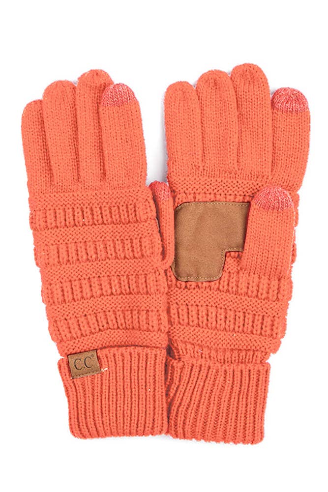 Hana - C.C Knitted Touch Screen Compatible Gloves: Black
