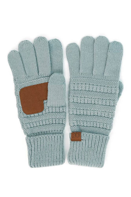 Hana - C.C Knitted Touch Screen Compatible Gloves: Winter Mint
