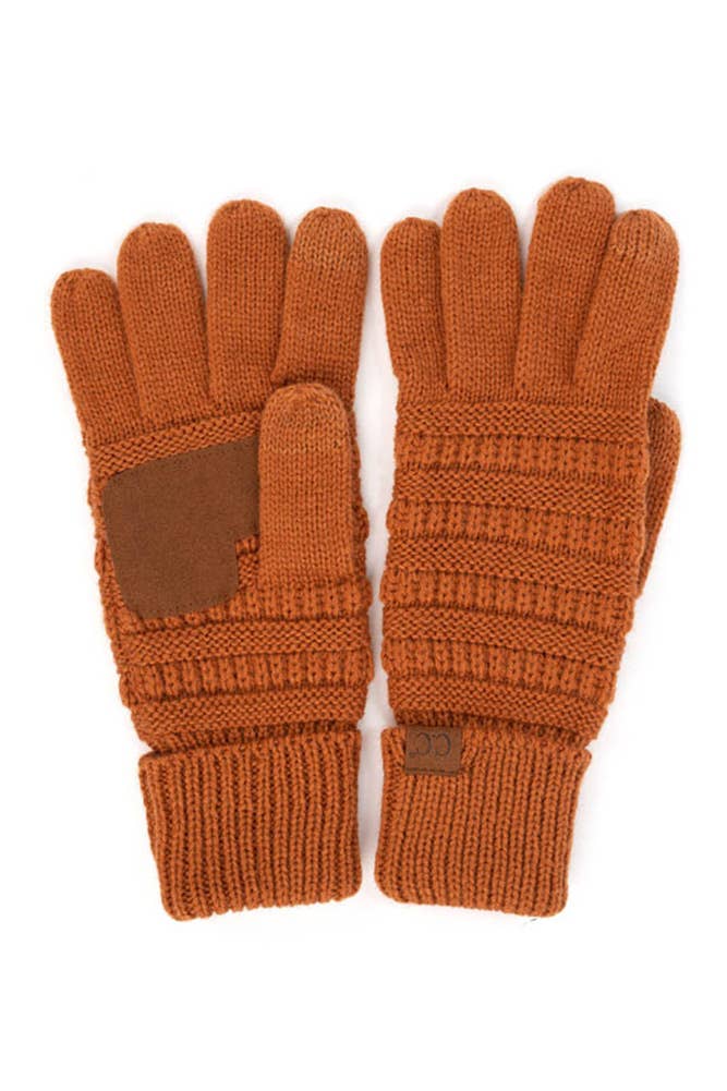 Hana - C.C Knitted Touch Screen Compatible Gloves: Black