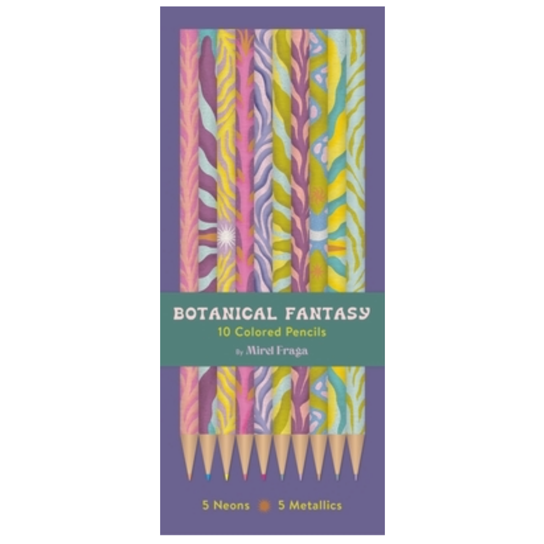 Botanical Fantasy: 10 Colored Pencils: 5 Neons & 5 Metallics