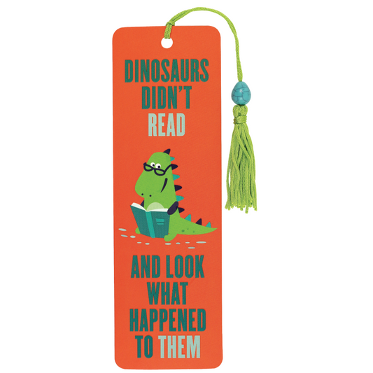 Peter Pauper Press - Dinosaurs Didn’t Read Beaded Bookmark