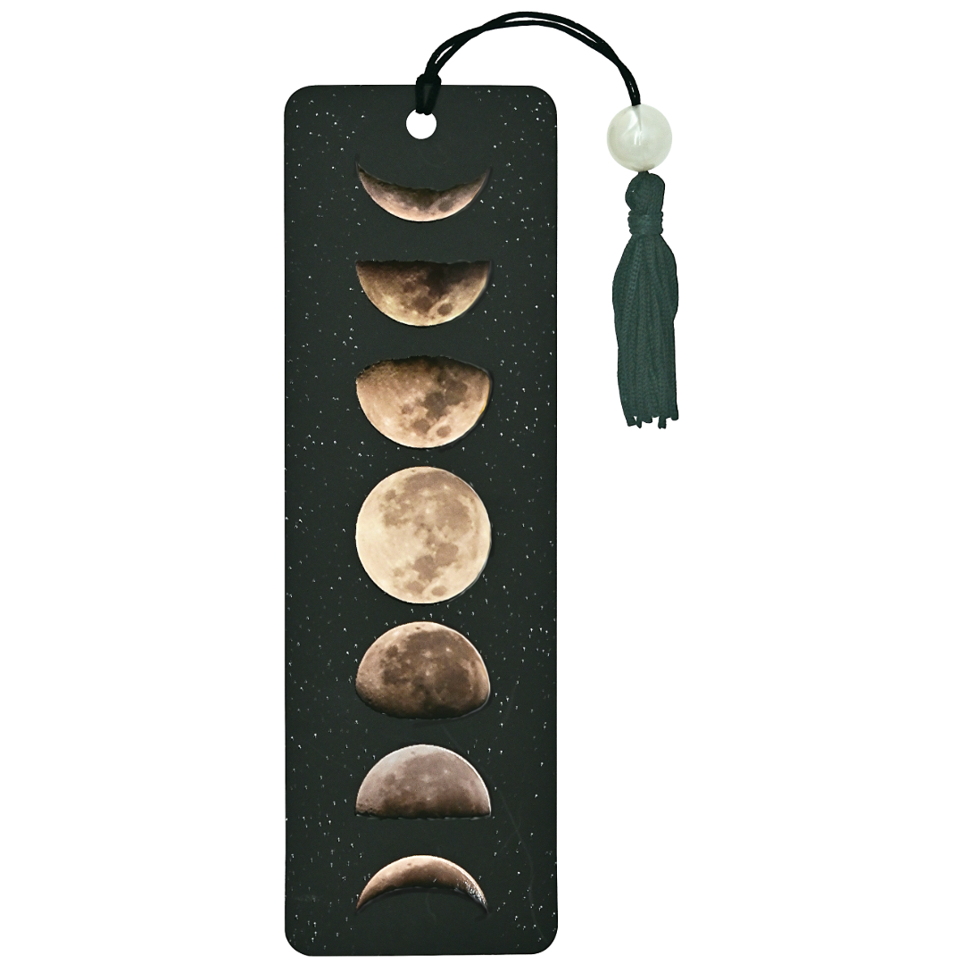 Moon Phases Beaded Bookmark
