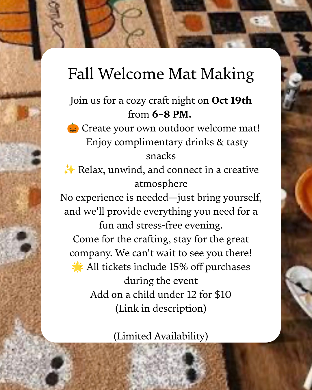 Fall Welcome Mat Craft Night