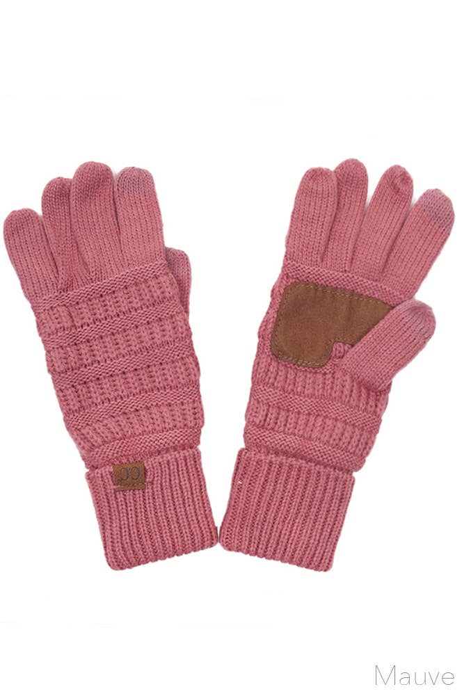 Hana - C.C Knitted Touch Screen Compatible Gloves: Black