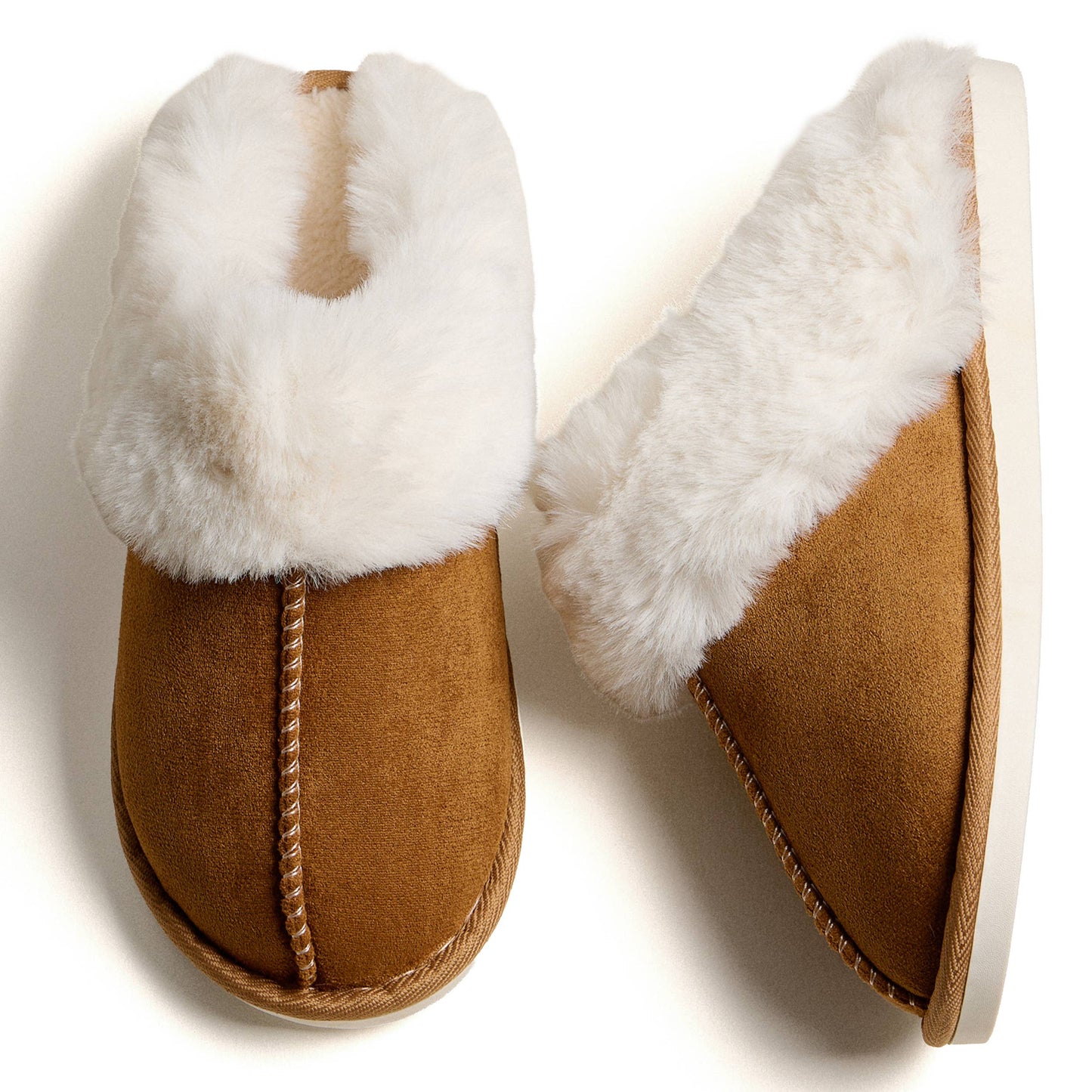 Hana - Sherpa Fur Home Warm Winter Slippers: Camel