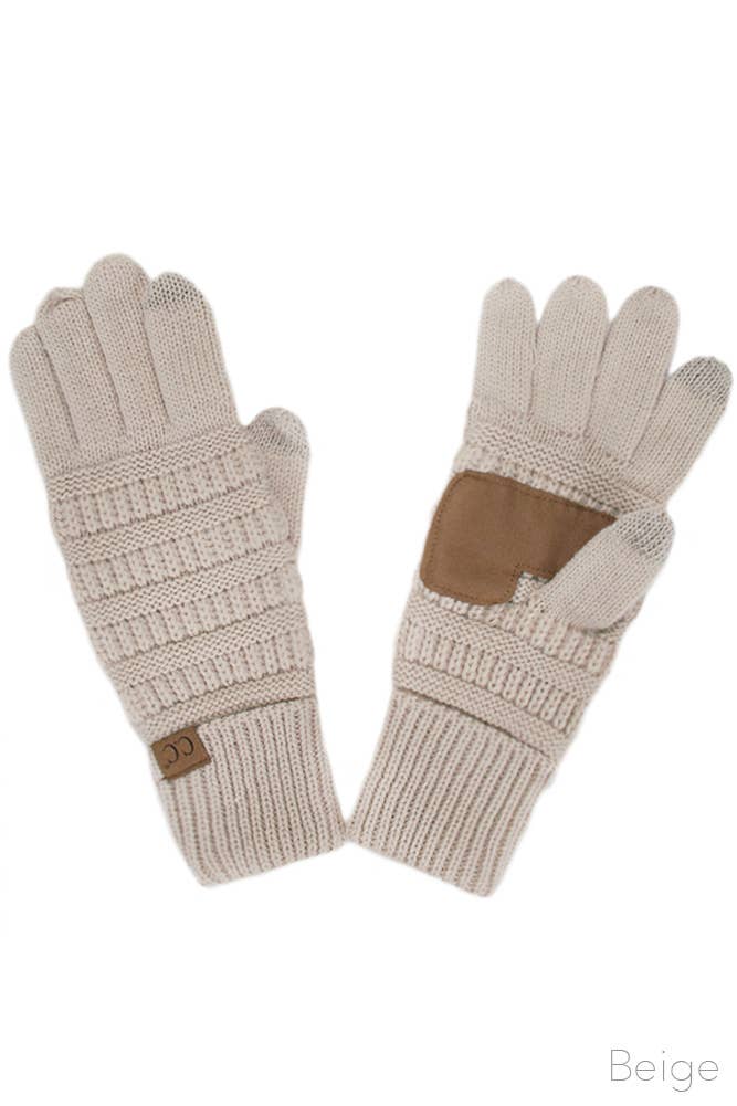 Hana - C.C Knitted Touch Screen Compatible Gloves: Dark Melange Gray