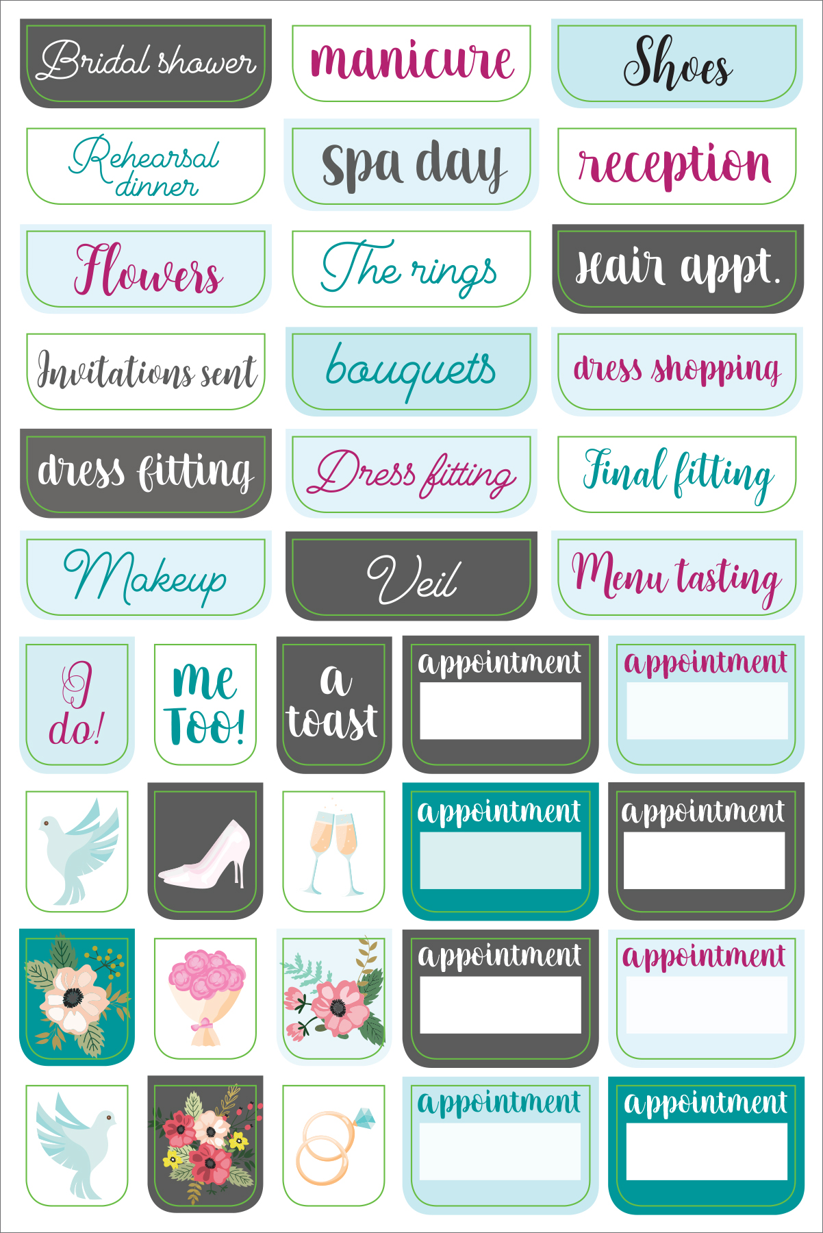 Peter Pauper Press - Essentials Wedding Planner Stickers