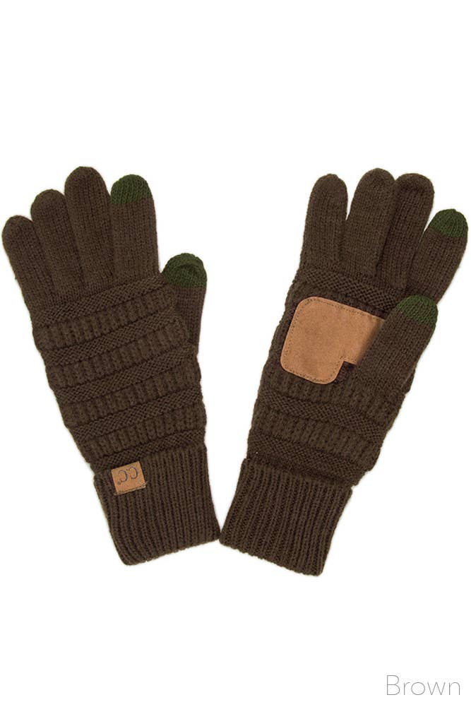 Hana - C.C Knitted Touch Screen Compatible Gloves: Dark Melange Gray
