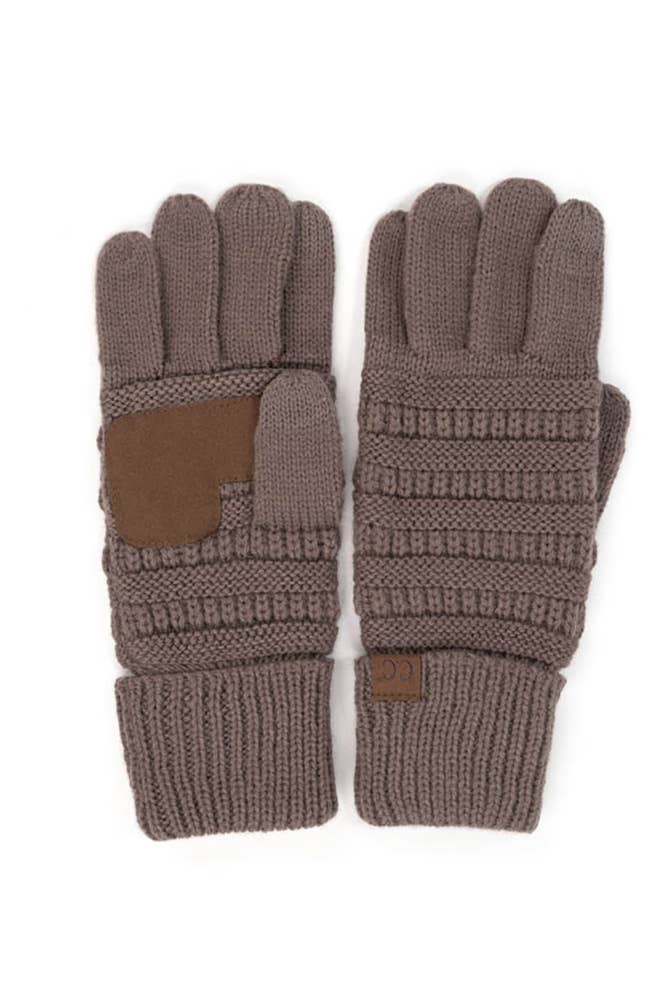 Hana - C.C Knitted Touch Screen Compatible Gloves: Dark Melange Gray