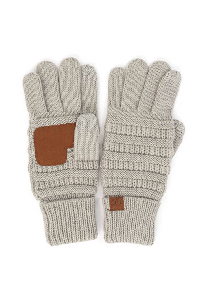 Hana - C.C Knitted Touch Screen Compatible Gloves: Dark Melange Gray