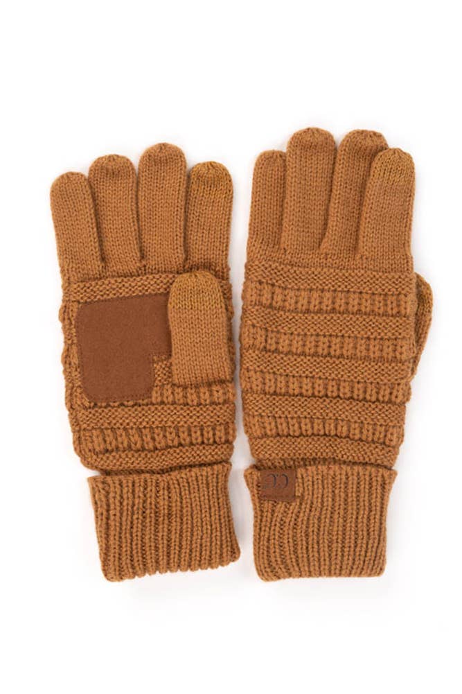 Hana - C.C Knitted Touch Screen Compatible Gloves: Dark Melange Gray