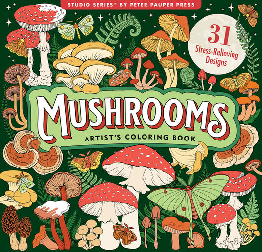 Mushrooms Adult Coloring Book (31 One-Sided Designs on Thick Paper) - Ingram