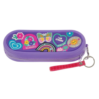 Pencil Case Purple I Am Strong Prov. 31:25 by Christian Art Gifts
