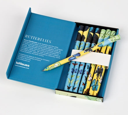 Teneues - 8-Pen Set: Butterflies, 8 Ballpoint Pens, Sleek Paper Case, Magnetic Enclosure: Set of 8 Ball Point Pens in a Slim Case by Teneues