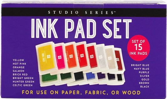 Studio Series Ink Pad Set (15 Colors) by Peter Pauper Press Inc