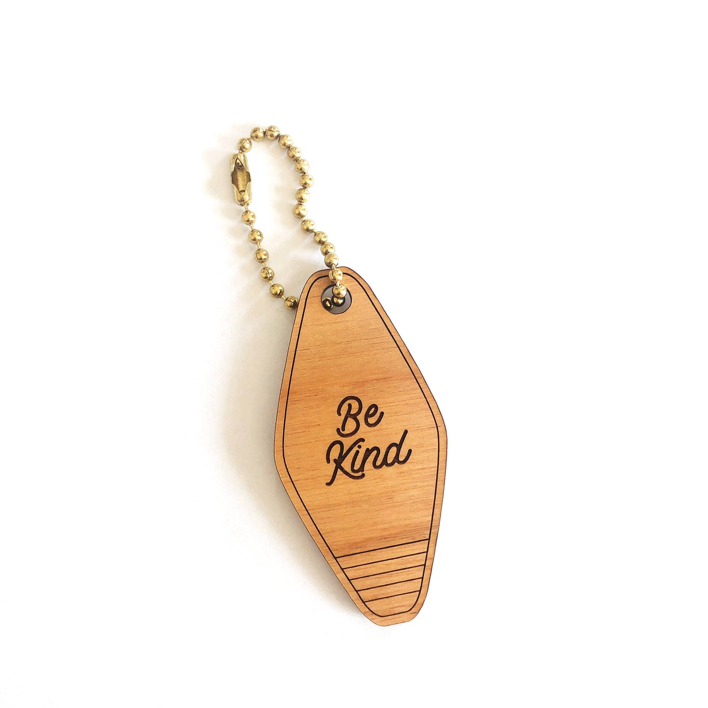 Be Kind Retro Wooden Keychain